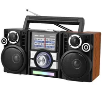 Radio Portatil Megastar RX65BTN com Bluetooth / USB / FM / SD - Marrom/ Preto