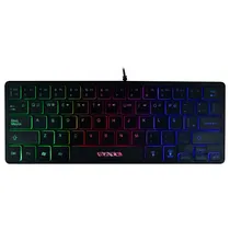 Teclado Satellite Mini AK-872 Multimedia Espanhol RGB/USB - Black