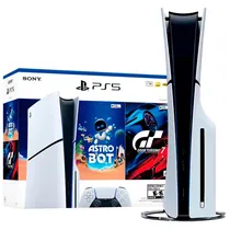 Console Sony Playstation 5 PS5 Slim CFI-2115 4K 120HZ 1TB, Bivolt com Disco + Astro Bot + Gran Turismo 7