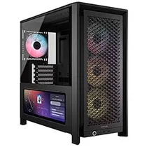 Gabinete Gamer Corsair Frame 4000D LCD RS CC-9011326-WW Mid Tower / 4 Cooler / Argb - Preto