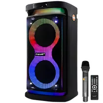 Caixa de Som Ecopower EP-1960 6.5" Bluetooth / USB / Aux / FM / TF / LED - Preto