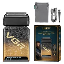 Barbeador Eletrico Voyager VGR V-374 / Recarregável - Preto/Dourado
