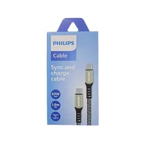 Cable Philips DLC5001CG/70 Usbc A Usbc 1 Metro - Black/Silver