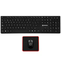 Kit Teclado Mox MO-K351 Wireless + Mouse + Mousepad / Espanhol - Preto