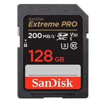 Cartão de Memoria SD Sandisk Extreme Pro 128GB / U3 / 200MBS