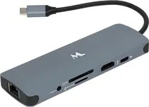 Hub USB-C 9-IN-1 Mtek DS-91TC 3USB/ RJ-45/ HDMI/ SD/ Micro SD Gray