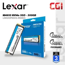 SSD 500GB M.2 Nvme Lexar NM610 Pro Nvme PCI-Exp GEN3X4 3300-1700MB/s LNM610P500G-RNNNG