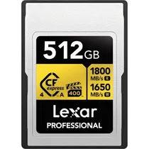 Mem CF Express 4.0 512GB Lexar Profess. Tipo A Gold Series 1800-1650MB/s LCAEXG4512G-Rneng