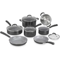 Jogo de Panelas Cuisinart 54C-11BK Antiaderente Ceramicaxt Preto - 11 Peças