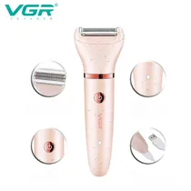 Depilador Eletrico Feminino VGR Voyager V-735 / 3 Em 1 / 6000RPM / com Acessórios / Recarregável - Rosa