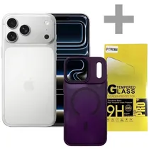 Apple iPhone 17 Pro Max A3257 Esim 256GB/12GB Ram de 6.9" 48+48+48MP/18MP + Pelicula + Capa Roxo Transparente