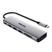 Hub Philips SWR1707/70 USB-C Multiport 7 En 1- Silver