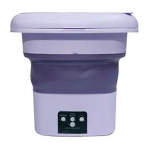 Mini Maquina Lavadora de Roupa Multi-Function 6L-01 Dobravel / 6.5 Litros / Bivolt - Roxo