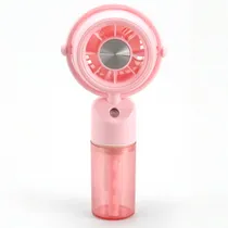 Mini Ventilador Portátil Hengda YQ10525 / 3 Velocidades / Rociador / Recarregavel - Rosa