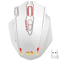 Mouse Gamer Redragon M913W Impact Elite Wireless / RGB - Branco