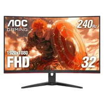 Monitor Gamer AOC C32G2ZE 31.5" Full HD Curvo 240HZ HDMI DP - Preto