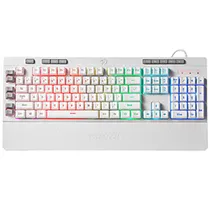 Teclado Gamer Redragon K512W-RGB-1 Shiva USB / Inglês - Branco