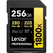 Cartao SD 256GB Lexar Professional Gold 1800X C10 LSD1800256G- BNNNG