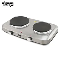 Placa DSP Eléctrica Acero Inoxidable 2 Quemadores 1000W + 1500W
