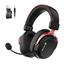 Headset Gamer Attack Shark L30 Pro Wireless Tri-Mode 2.4GHZ Bluetooth P2 3.5MM Driver 50MM Som Surround 7.1 Microfone Removível Preto e Vermelho