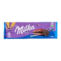 Barra Chocolate Milka Ao Leite Recheado Biscoito Oreo 300G