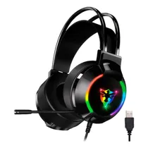Headset Gamer Satellite AE-304 RGB USB - Preto