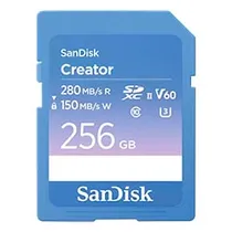 Cartão de Memória SD Sandisk Creator V60 U3 6K Uhd 256GB - SDSDXEP-256G-Gncis