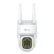 Camera de Segurança 4LIFE Smart Wifi Outdoor 360° 2A Geração (FLD7G) 2.5K / 4MP / Microfone / Alarma / Detecção Humana / Visao Noturna / App Tuya Smart Life - Branco