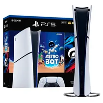 Console Sony Playstation PS5 Slim CFI-2115 4K Digital 120HZ 825GB, Sem Disco Bivolt + Astro Bot + Gran Turismo 7