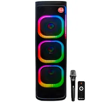 Caixa de Som Mox MO-T1221 12" Bluetooth / Aux / USB / FM / TF / LED - Preto