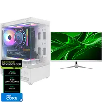 PC Montado Gamer Intel Core i7 8700 de 3.2GHZ 16GB de Ram / 512GB SSD / Geforce GTX1660S 6GB - Branco + Monitor