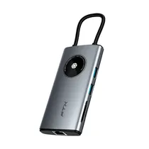 FTX Hub FTX-HUBL3-Ag 8IN1 USB-C/ HDMI/ USB-A/ SD/ RJ45 Plata