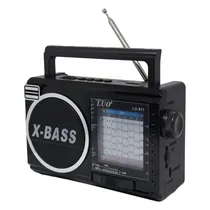 Radio Portatil Luo LU-811 / AM - FM / USB / TF / Bluetooth / com Painel Solar / Recarregavel - Preto