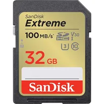 Memória SD Sandisk Extreme 100-60 MB/s C10 U3 V30 32 GB (SDSDXVT-032G-Gncin)