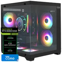 PC Montado Gamer Intel Core i5 2.5GHZ/ 16GB/ 512GB SSD/ VGA RTX3060 12GB/ RGB/ Linux Preto