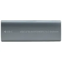 Gaveta JMS583 Nvme e NGFF 2 Em 1 Enclosure 10GBPS / USB-C 3.1 - Cinza
