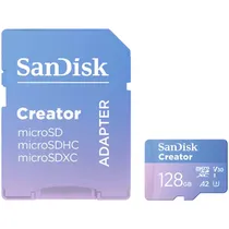 Cartão de Memória Sandisk Creator SDSQXAA-128G-GN6MS - 128GB - Micro SD com Adaptador - 190MB/s