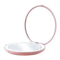 Espelho de Bolso Satellite Rosa com LED A-M136
