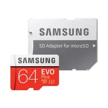 Cartão de Memoria Micro SD de 64GB Samsung Evo Plus MB-MP064D / Class 10 / 100MB/s