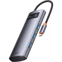 Hub USB-C 4 En 1 Baseus WKWG070013 4 USB-A 3.0 - Gris