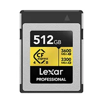 Cartão de Memória CF Express Lexar Professional Type B Gold Series 512GB - LCXEXP4512G-Rneng