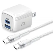 Carregador Argom Fonte Volta P40 Tipo c/Tipo A ARG-AC-0155WT - Branco