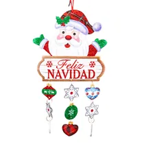 Enfeite de Natal Pendurado Papai Noel Feliz Natal 37CM