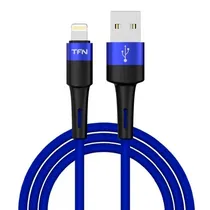 Cabo TFN C-ENV-AL1MBL USB-A para Lightning / 1.2 Metros / 2A - Azul/Preto (Nylon)