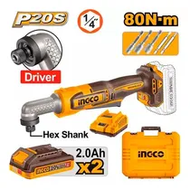 Chave de Impacto Angular Ingco CAIRLI208 – Encaixe 1/4" / com 2 Baterias / 2AH