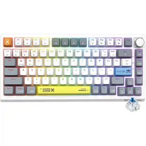 Teclado Gamer Mecânico Onikuma G52 75% RGB USB Switch Blue - White (Inglês)