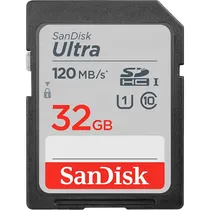 Cartão de Memória SD Sandisk Ultra 120 MB/s C10 Uhs-I 32 GB (SDSDUN4-032G-GN6IN)